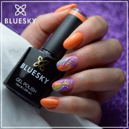 "Bluesky" gelinis hibridinis lakas 10ml 63934 Morange B 10ml ORANGE PASTEL