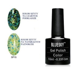 Bluesky SP15 10ml blizgučių pusiau permatomas žalias sidabras