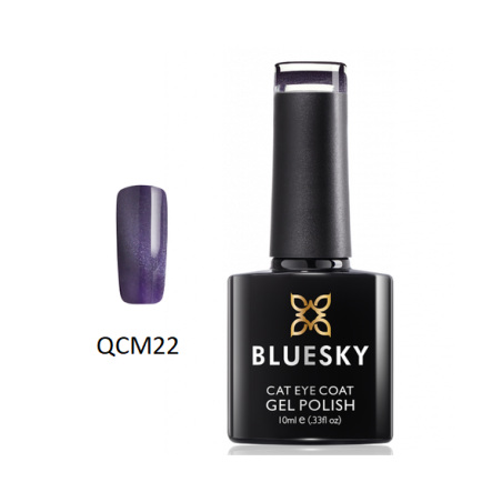 Bluesky QCM 22 - Hibridinis lakas 10 ml - Katės akis - Violetinė ir sidabrinė Juoda Perfect Nails