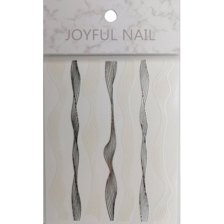 Nagų dailės lipdukai Spiralės WHITE-SILVER