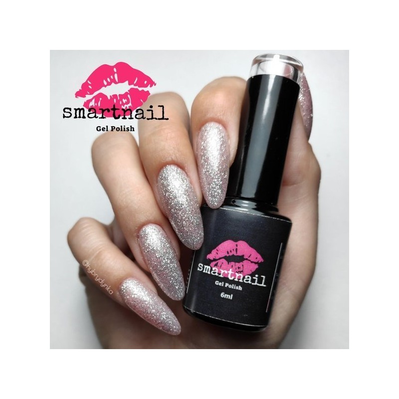 248 "Smartnail Silver" sidabrinis hibridinis lakas 6ml 6g pilkas brokatas sidabro spalvos