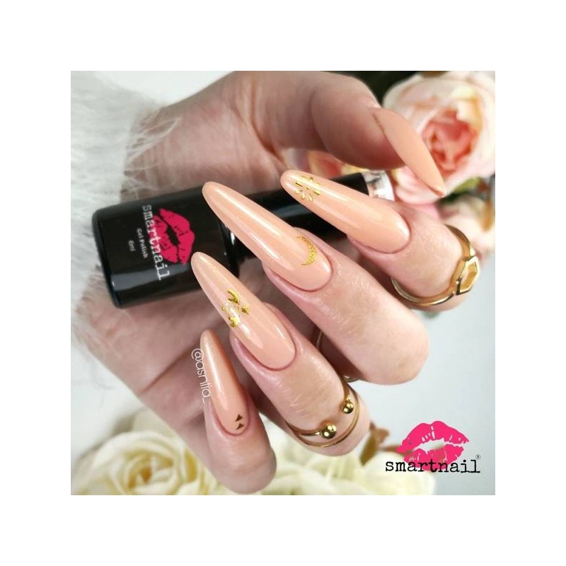 1388 "Smartnail" hibridinis lakas Pastelinis persikinis auksinis 6ml 6g BRILLIANT NUDE PASTELINĖ ORANŽINĖ