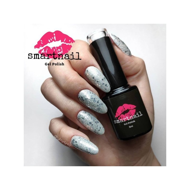 1497 Smartnail hibridinis lakas Superstar 6ml 6g pilkas blizgus sidabrinis