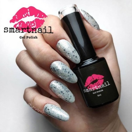 1497 Smartnail hibridinis lakas Superstar 6ml 6g pilkas blizgus sidabrinis